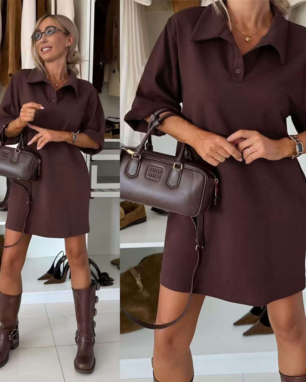 Polo kleita ar garajām piedurknēm