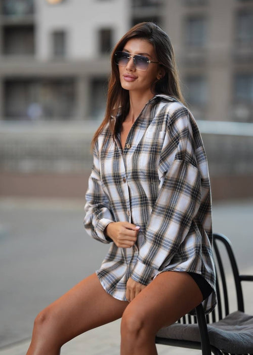 OverSize rūtots flaneļa krekls