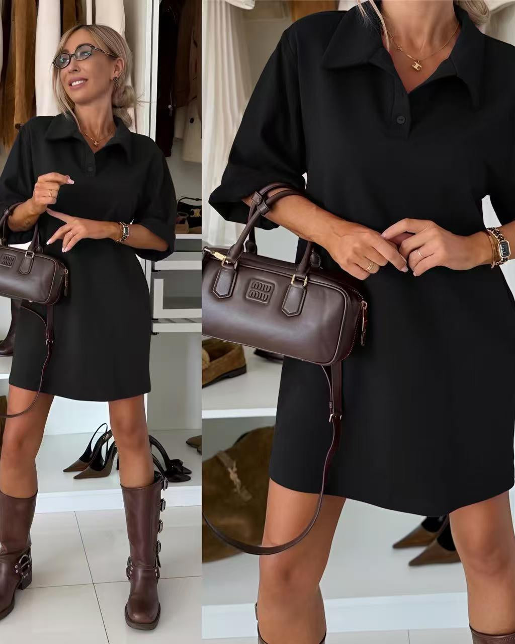 Polo kleita ar garajām piedurknēm