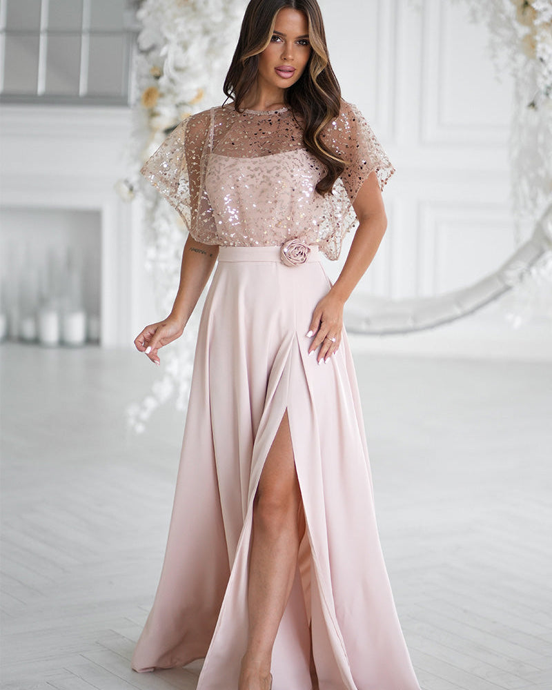 Svētku kleita + gliteru apmetnis