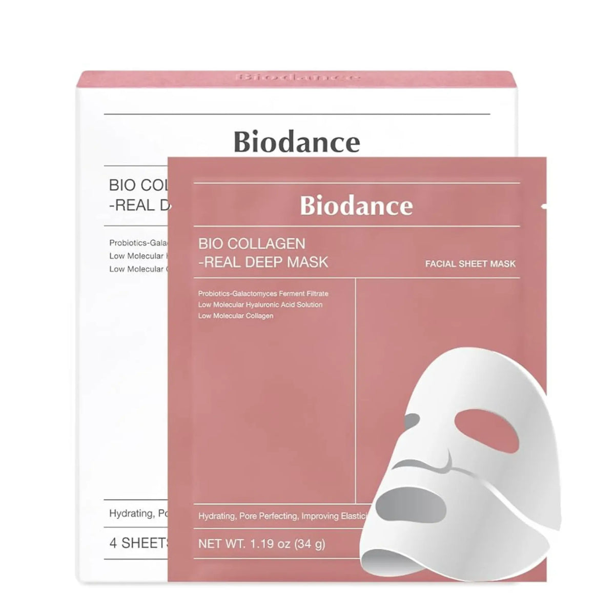 Biodance Bio Collagen-Real Deep Mask (4 gab.) – Intensīvi mitrinošas kolagēna lokšņu maskas