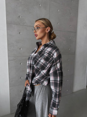 Oversize rūtots flaneļa krekls