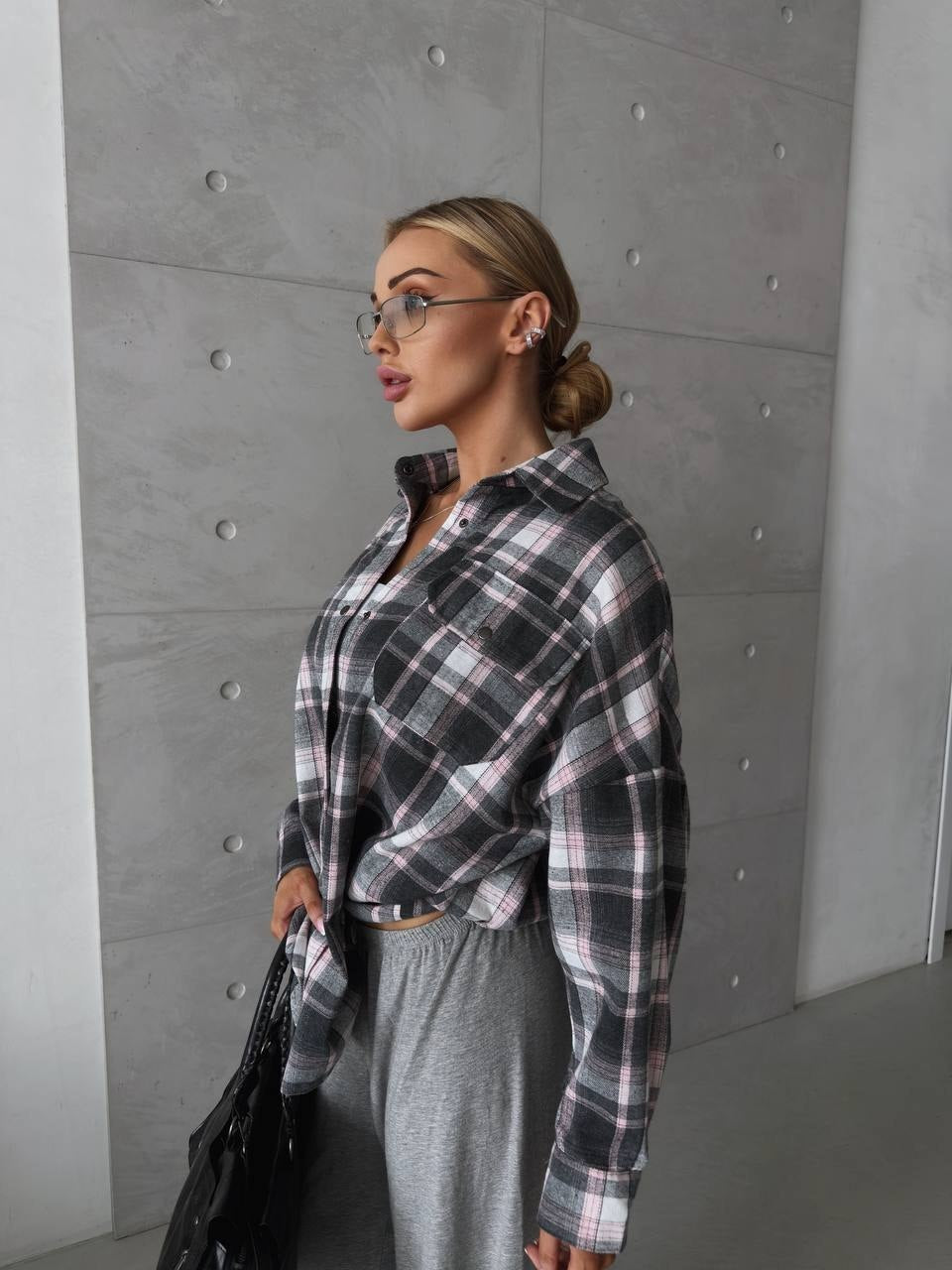 Oversize rūtots flaneļa krekls