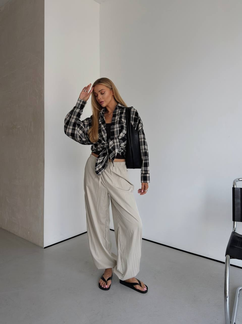 Oversize rūtots flaneļa krekls