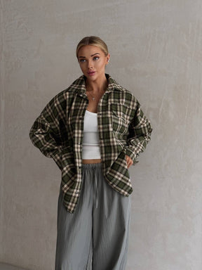 Oversize rūtots flaneļa krekls
