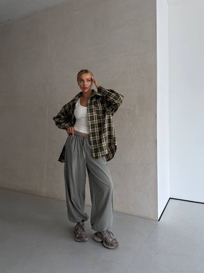 Oversize rūtots flaneļa krekls