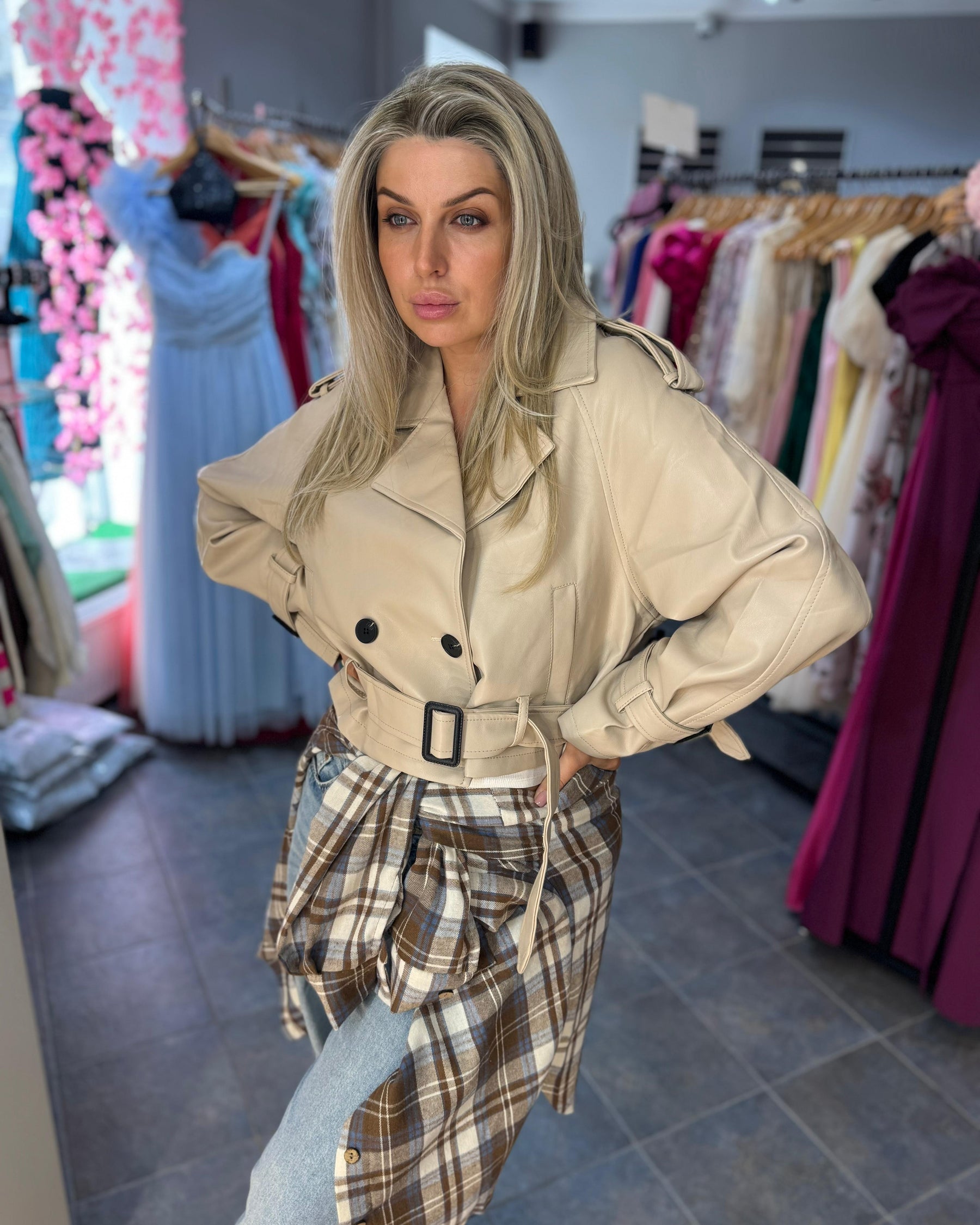 Ādas imitācijas jaka