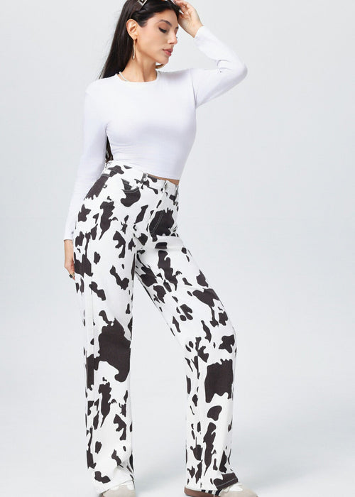 Džinsa bikses (cow print)